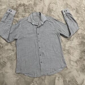Neiman Marcus Men's Gingham Check Button-Down Shirt Made in Italy Size‎ M Career